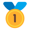 1st Place Medal Flat Emoji from Fluent Emoji Flat Set | Free Download as SVG Vector and Transparent PNG | Streamline emojis