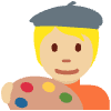 Artist Medium Light Skin Tone Element from Twemoji Emoji Set