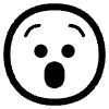 Astonished Face High Contrast Element from Fluent Emoji High Contrast Set