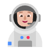 Astronaut Flat Medium Light Emoji from Fluent Emoji Flat Set | Free Download as SVG Vector and Transparent PNG | Streamline emojis