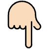 Backhand Index Pointing Down Light Skin Tone Element from OpenMoji Emoji Set