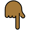 Backhand Index Pointing Down Medium Dark Skin Tone Element from OpenMoji Emoji Set