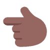 Backhand Index Pointing Left Flat Medium Dark Emoji from Fluent Emoji Flat Set | Free Download as SVG Vector and Transparent PNG | Streamline emojis