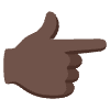 Backhand Index Pointing Right Dark Skin Tone Element from Noto Emojis Set
