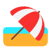 Beach With Umbrella Flat Element from Fluent Emoji Flat Set