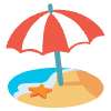 Beach With Umbrella Element from Noto Emojis Set