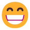 Beaming Face With Smiling Eyes Flat Element from Fluent Emoji Flat Set