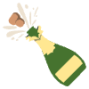 Bottle With Popping Cork Element from EmojiTwo Colors Set