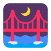 Bridge At Night Flat Emoji from Fluent Emoji Flat Set | Free Download as SVG Vector and Transparent PNG | Streamline emojis