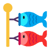 Carp Streamer Flat Element from Fluent Emoji Flat Set