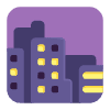 Cityscape At Dusk Flat Emoji from Fluent Emoji Flat Set | Free Download as SVG Vector and Transparent PNG | Streamline emojis