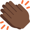 Clapping Hands Dark Skin Tone Element from Twemoji Emoji Set