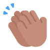 Clapping Hands Flat Medium Emoji from Fluent Emoji Flat Set | Free Download as SVG Vector and Transparent PNG | Streamline emojis