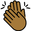 Clapping Hands Medium Dark Skin Tone Element from OpenMoji Emoji Set