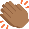Clapping Hands Medium Dark Skin Tone Element from Twemoji Emoji Set