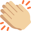 Clapping Hands Medium Light Skin Tone Element from Twemoji Emoji Set