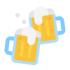 Clinking Beer Mugs Flat Emoji from Fluent Emoji Flat Set | Free Download as SVG Vector and Transparent PNG | Streamline emojis