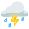 Cloud With Lightning And Rain Element from Noto Emojis Set