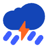 Cloud With Lightning And Rain Flat Element from Fluent Emoji Flat Set