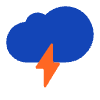 Cloud With Lightning Flat Element from Fluent Emoji Flat Set