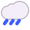 Cloud With Rain Flat Element from Fluent Emoji Flat Set