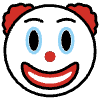 Clown Face Element from OpenMoji Emoji Set