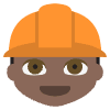 Construction Worker Dark Skin Tone Element from EmojiTwo Colors Set