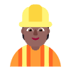 Construction Worker Flat Medium Dark Element from Fluent Emoji Flat Set