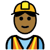 Construction Worker Medium Dark Skin Tone Element from OpenMoji Emoji Set