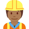 Construction Worker Medium Dark Skin Tone Element from Twemoji Emoji Set