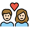 Couple With Heart Light Skin Tone Element from OpenMoji Emoji Set