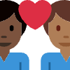 Couple With Heart Man Man Dark Skin Tone Medium Dark Skin Tone Element from Twemoji Emoji Set