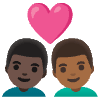 Couple With Heart Man Man Dark Skin Tone Medium Dark Skin Tone Element from Noto Emojis Set