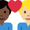 Couple With Heart Man Man Dark Skin Tone Medium Light Skin Tone Element from Twemoji Emoji Set
