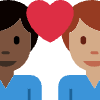 Couple With Heart Man Man Dark Skin Tone Medium Skin Tone Element from Twemoji Emoji Set