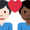 Couple With Heart Man Man Light Skin Tone Dark Skin Tone Element from Twemoji Emoji Set