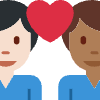 Couple With Heart Man Man Light Skin Tone Medium Dark Skin Tone Element from Twemoji Emoji Set
