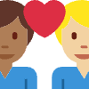 Couple With Heart Man Man Medium Dark Skin Tone Medium Light Skin Tone Element from Twemoji Emoji Set