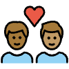 Couple With Heart Man Man Medium Dark Skin Tone Medium Skin Tone Element from OpenMoji Emoji Set