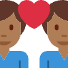 Couple With Heart Man Man Medium Dark Skin Tone Element from Twemoji Emoji Set