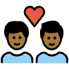 Couple With Heart Man Man Medium Dark Skin Tone Element from OpenMoji Emoji Set