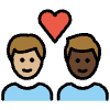 Couple With Heart Man Man Medium Light Skin Tone Dark Skin Tone Element from OpenMoji Emoji Set