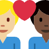 Couple With Heart Man Man Medium Light Skin Tone Dark Skin Tone Element from Twemoji Emoji Set