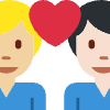 Couple With Heart Man Man Medium Light Skin Tone Light Skin Tone Element from Twemoji Emoji Set