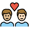 Couple With Heart Man Man Medium Light Skin Tone Light Skin Tone Element from OpenMoji Emoji Set