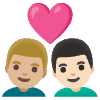 Couple With Heart Man Man Medium Light Skin Tone Light Skin Tone Element from Noto Emojis Set
