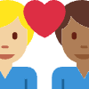 Couple With Heart Man Man Medium Light Skin Tone Medium Dark Skin Tone Element from Twemoji Emoji Set