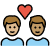 Couple With Heart Man Man Medium Light Skin Tone Medium Skin Tone Element from OpenMoji Emoji Set