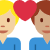 Couple With Heart Man Man Medium Light Skin Tone Medium Skin Tone Element from Twemoji Emoji Set