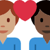 Couple With Heart Man Man Medium Skin Tone Dark Skin Tone Element from Twemoji Emoji Set